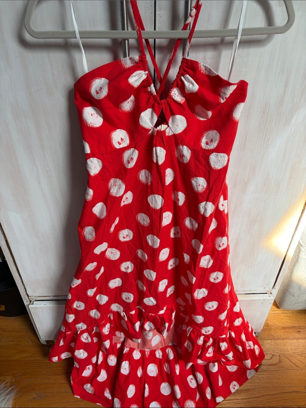 Plenty Red Polka Dot Spaghetti Strap Dress